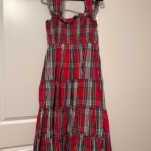 Crown & Ivy Red Ruffled Tiered Sundress Midi